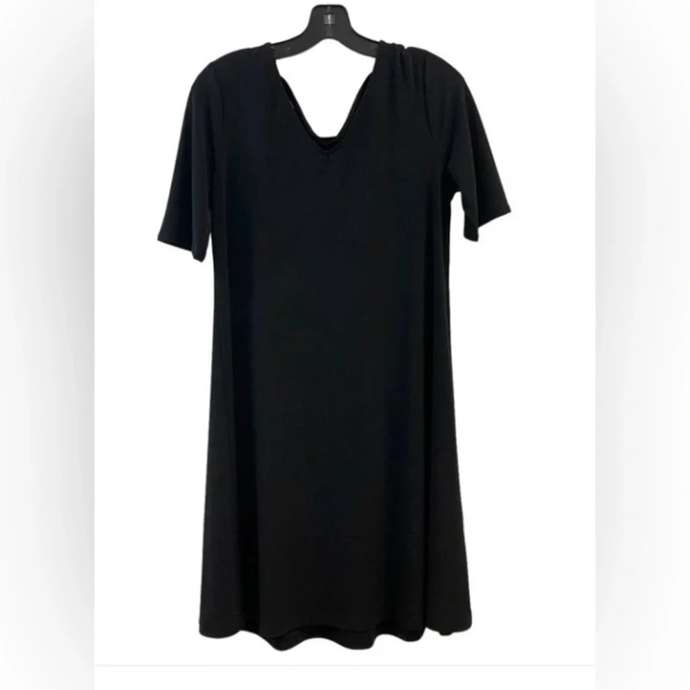 Chico’s Black V-Neck Criss-Cross Back Dress - Picture 4 of 11